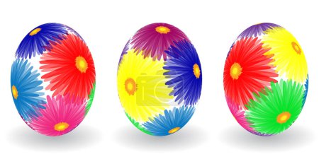 Illustration for Easter eggs with colorful ornament - Royalty Free Image