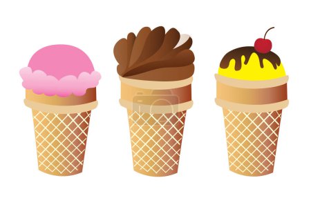 Illustration for Ice cream in different flavors - Royalty Free Image