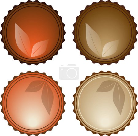 Illustration for Set of vector icons for coffee or tea - Royalty Free Image