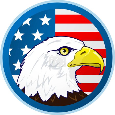 Illustration for Eagle with usa flags - Royalty Free Image