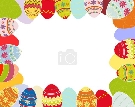 Ilustración de Huevos de Pascua en diferentes colores - Imagen libre de derechos