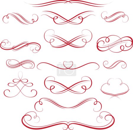 Illustration for Set of calligraphic design elements for your design - Royalty Free Image