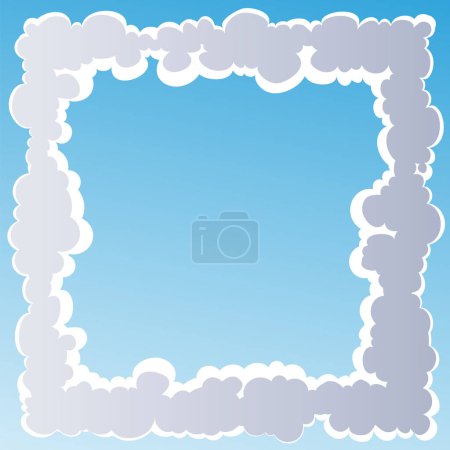 Téléchargez les illustrations : Cadre de nuages avec ciel bleu - en licence libre de droit
