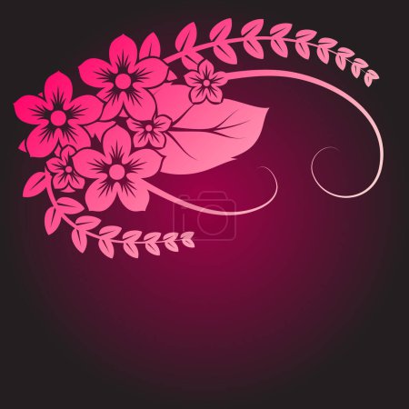 Téléchargez les illustrations : Fond floral avec des fleurs roses. illustration vectorielle - en licence libre de droit