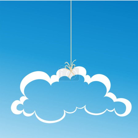 Ilustración de Nube con una cuerda colgando - Imagen libre de derechos