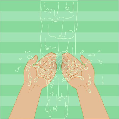Illustration for Woman washing hands, vector - Royalty Free Image