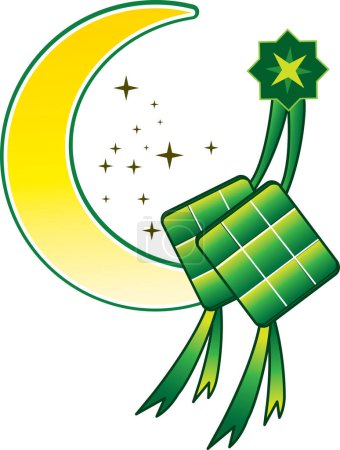 Téléchargez les illustrations : Illustration de la lune avec des étoiles - en licence libre de droit