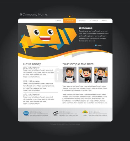 Téléchargez les illustrations : Modèle de conception de site Web avec thème d'entreprise - en licence libre de droit