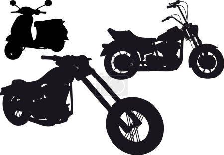 Illustration for Set of motorcycles on white background. vector illustration - Royalty Free Image