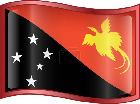 Téléchargez les illustrations : 3 d drapeau de la Papouasie-Nouvelle Guinée - en licence libre de droit
