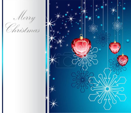 Ilustración de Tarjeta de Navidad con copos de nieve. - Imagen libre de derechos
