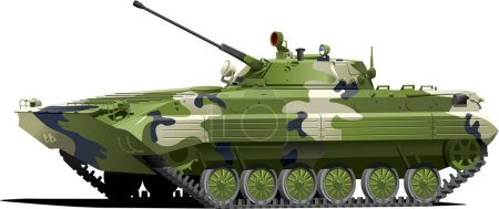 Ilustración de Tanque militar moderno con color verde. - Imagen libre de derechos