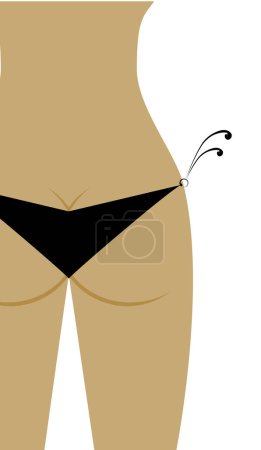 Illustration for Female body with black panties. isolated on white - Royalty Free Image