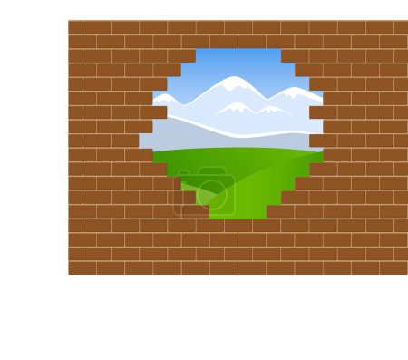 Illustration for Mountain and mountain with snow. vector illustration - Royalty Free Image