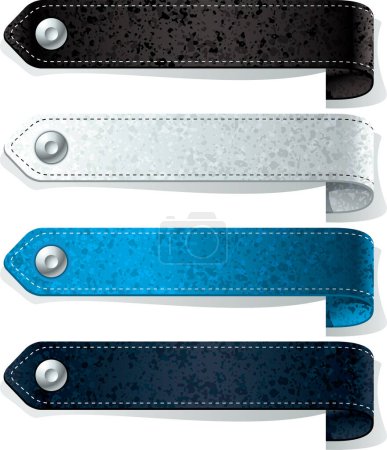 Ilustración de Conjunto con varios cinturones de cuero aislados sobre fondo blanco - Imagen libre de derechos