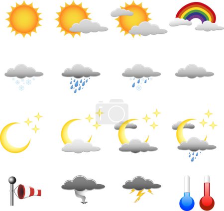 Illustration for Set of weather icons - Royalty Free Image