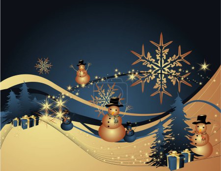 Ilustración de Tarjeta de felicitación de Navidad, ilustración del vector - Imagen libre de derechos