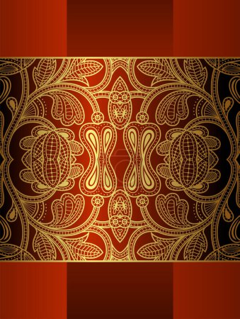 Illustration for Vector illustration. indian style ornament. design of fabric, textile, wallpaper. vector. - Royalty Free Image