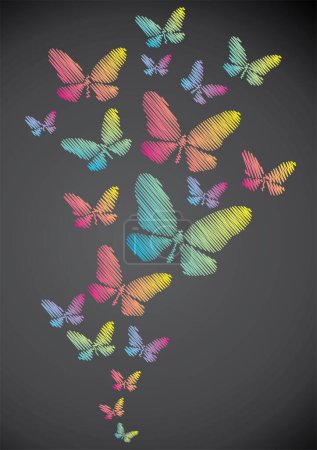 Illustration for Abstract colorful background with butterflies. vector illustration - Royalty Free Image