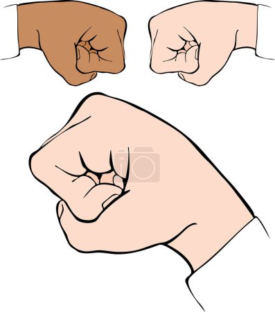 Illustration for Vector illustration of a cartoon male and female hands - Royalty Free Image