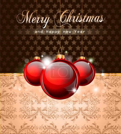 Illustration for Happy new year and merry christmas greeting card. - Royalty Free Image