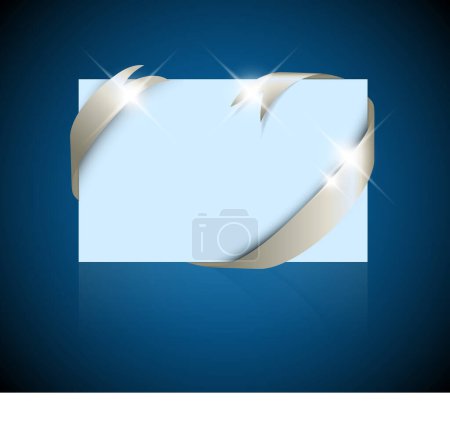 Illustration for Vector illustration of a banner with a blue ribbon - Royalty Free Image