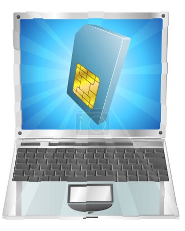 Illustration for Credit card with laptop and phone illustration - Royalty Free Image