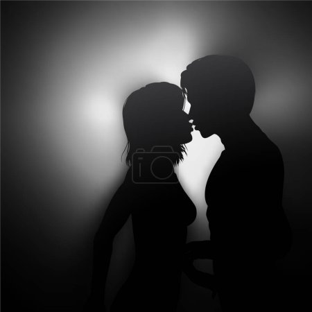 Illustration for Silhouette of a couple - Royalty Free Image