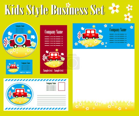 Illustration for Kids style business set background - Royalty Free Image