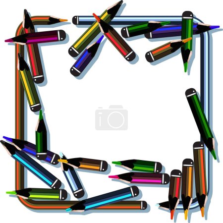 Illustration for Set of colored pencils, vector illustration - Royalty Free Image