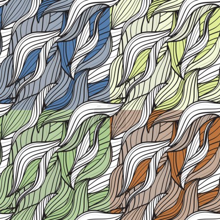 Ilustración de Conjunto de patrones abstractos con líneas onduladas - Imagen libre de derechos