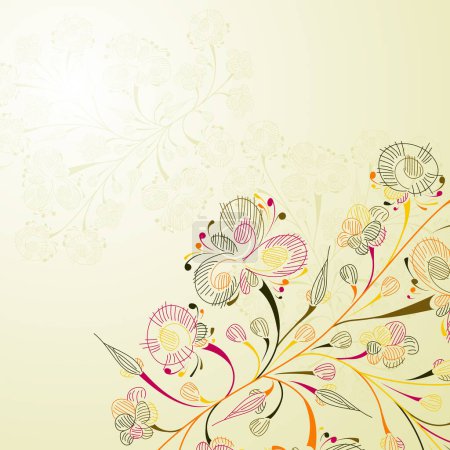 Illustration for Vector floral background with flowers - Royalty Free Image