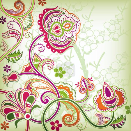Ilustración de Fondo floral abstracto con lugar para el texto - Imagen libre de derechos