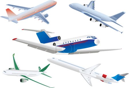 Téléchargez les illustrations : Avions et avions à passagers, illustration 3 d - en licence libre de droit
