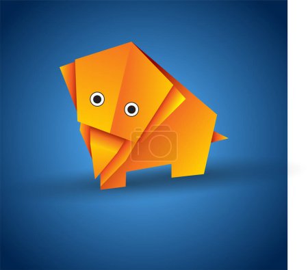 Téléchargez les illustrations : Origami orange, illustration vectorielle design simple - en licence libre de droit