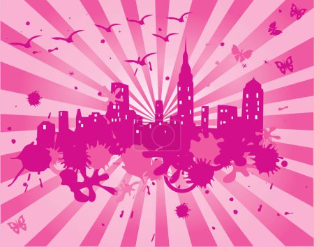 Ilustración de Ilustración vectorial de la ciudad del nuevo año - Imagen libre de derechos