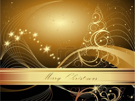 Téléchargez les illustrations : Noël et fond de nouvelle année avec des flocons de neige d'or - en licence libre de droit