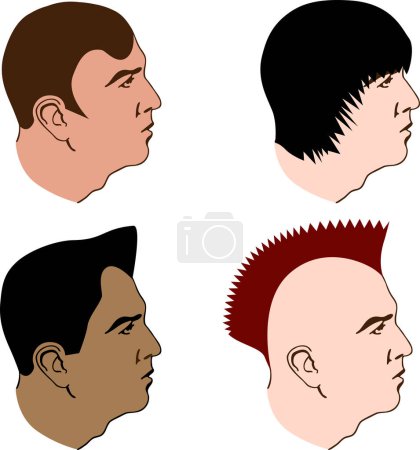 Illustration for Vector illustration of hairstyle and male logo. collection of hairstyle and hair vector icon for stock. - Royalty Free Image