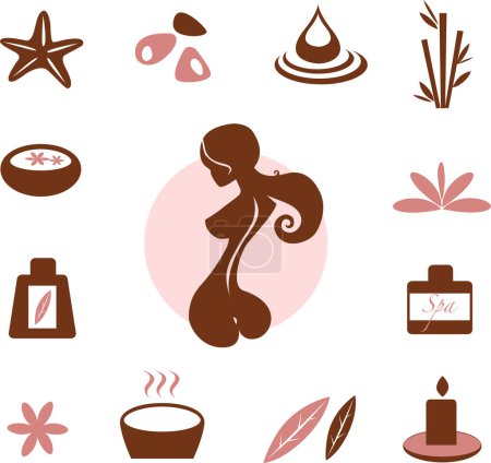 Illustration for Spa set icons. vector illustration - Royalty Free Image