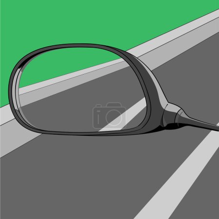 Illustration for Illustration of a pair of glasses with a black handle on a light background - Royalty Free Image