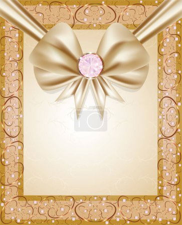 Illustration for Vintage background with bow. vector - Royalty Free Image