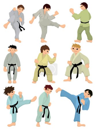 Illustration for Karate fighters vector illustration - Royalty Free Image