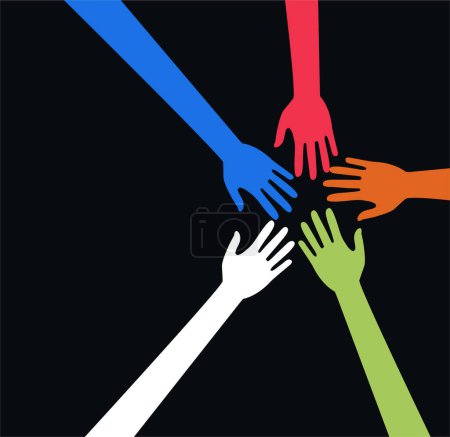 Illustration for Vector of hands holding together - Royalty Free Image