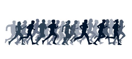 Illustration for Silhouettes of a running men - Royalty Free Image