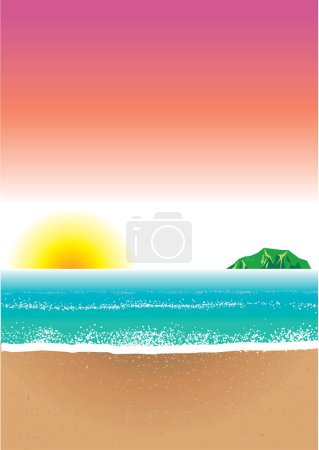 Illustration for Vector illustration of beach background - Royalty Free Image