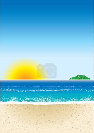 Téléchargez les illustrations : Illustration vectorielle de fond de plage - en licence libre de droit