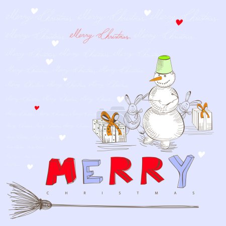Ilustración de Tarjeta de Navidad, vector ilustración diseño simple - Imagen libre de derechos