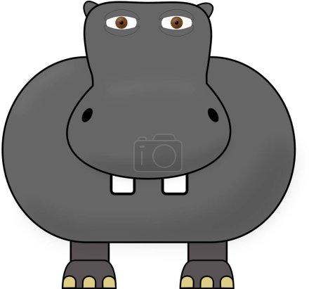 Photo for A cartoon illustration of a hippopotamus. - Royalty Free Image