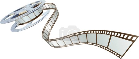 Illustration for Movie film strip with reel - Royalty Free Image