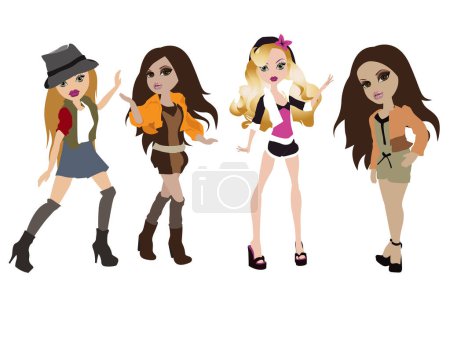 Illustration for Set of girls in various style - Royalty Free Image
